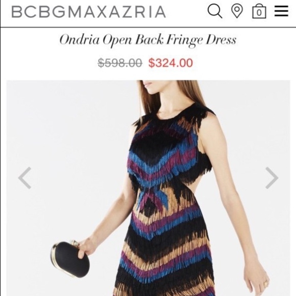 Bcbg fringe cocktail dress
